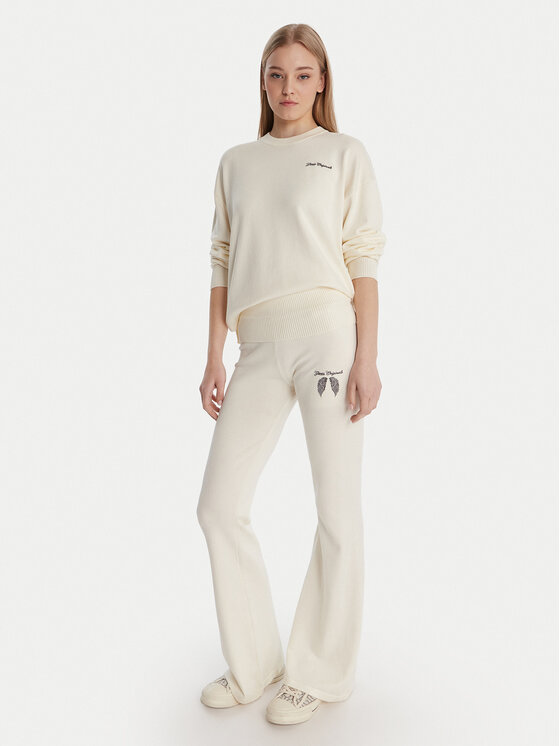 Guess Guess Pantaloni tricotați W6RB63 Z2V62 Écru Relaxed Fit