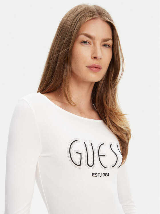 Guess Guess Боди W5YP05 K68D2 Бял Slim Fit