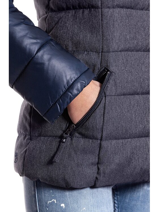 Tom Tailor Tom Tailor Kurtka damska MATERIAL MIX JACKET Niebieski Regular Fit
