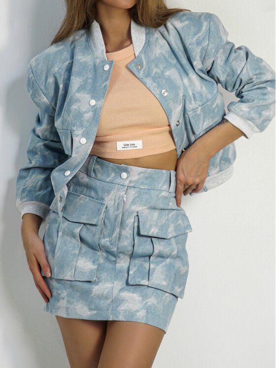 LilaLou LilaLou Džínsová bunda Denim Svetlo modrá Regular Fit