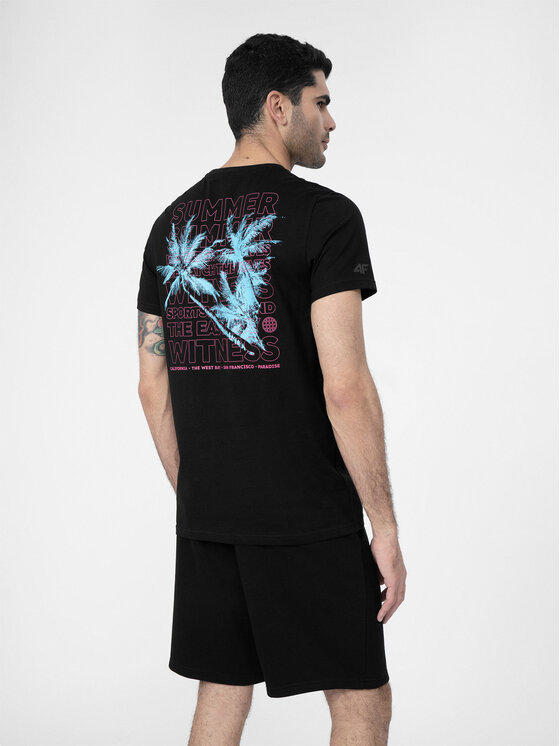 4F 4F T-Shirt 4FSS23TTSHM359 Czarny Regular Fit