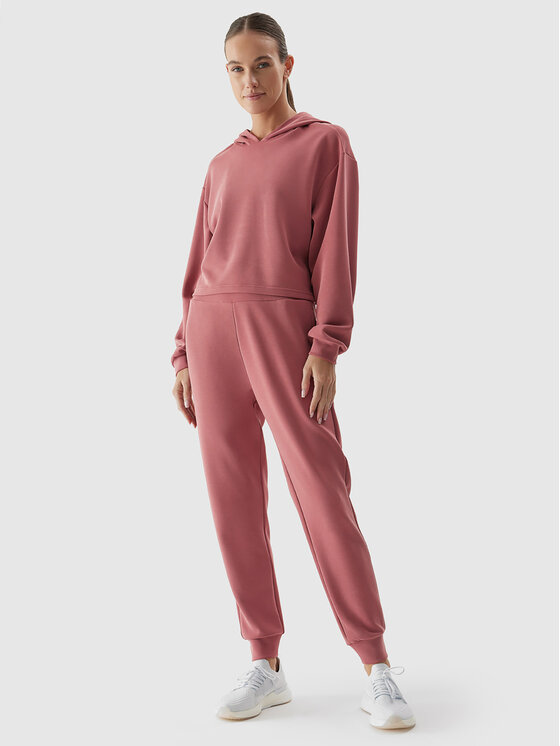 4F 4F Долнище анцуг 4FWAW23TTROF611 Розов Relaxed Fit