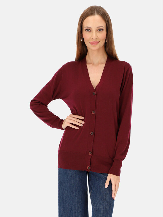 L’AF L’AF Kardigan Ameli Bordowy Regular Fit
