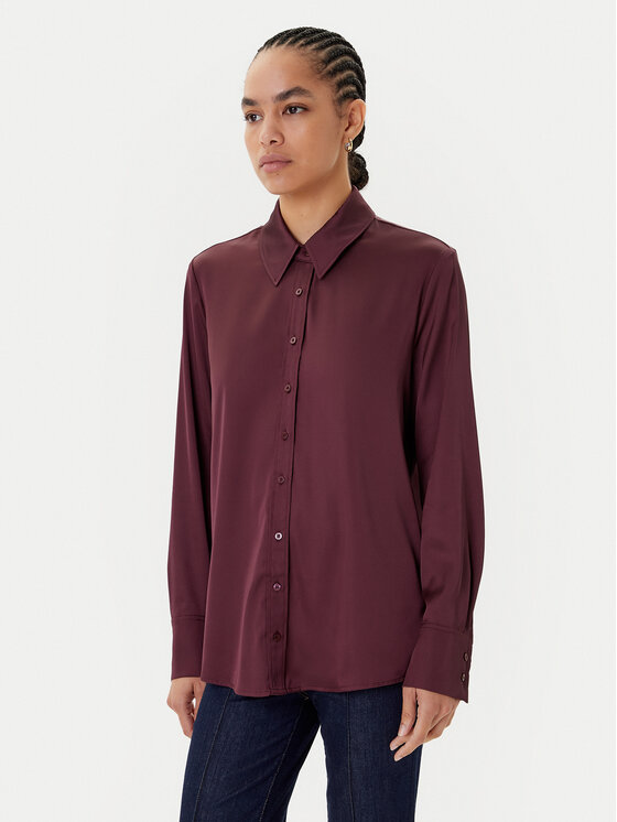 Guess Koszula A114 Bordowy Regular Fit