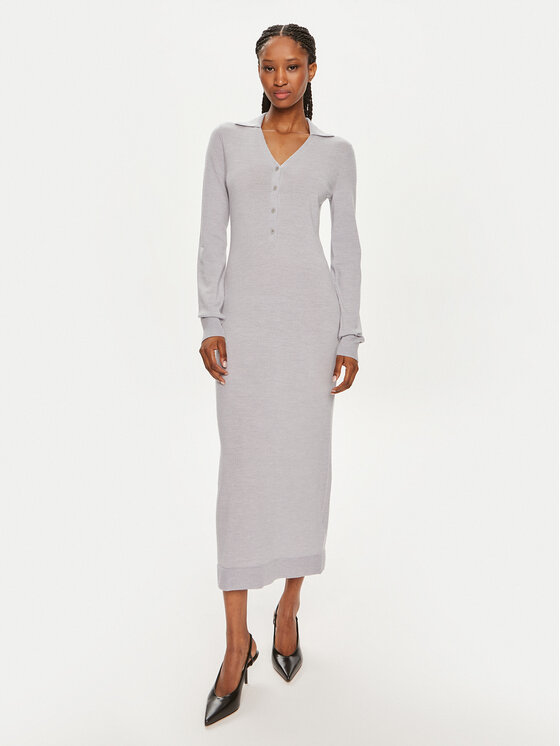 Calvin Klein Úpletové šaty K20K207219 Sivá Slim Fit