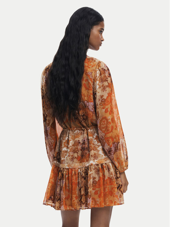 Desigual Desigual Kleid für den Alltag Bohoshort 25WWVW18 Orange Relaxed Fit