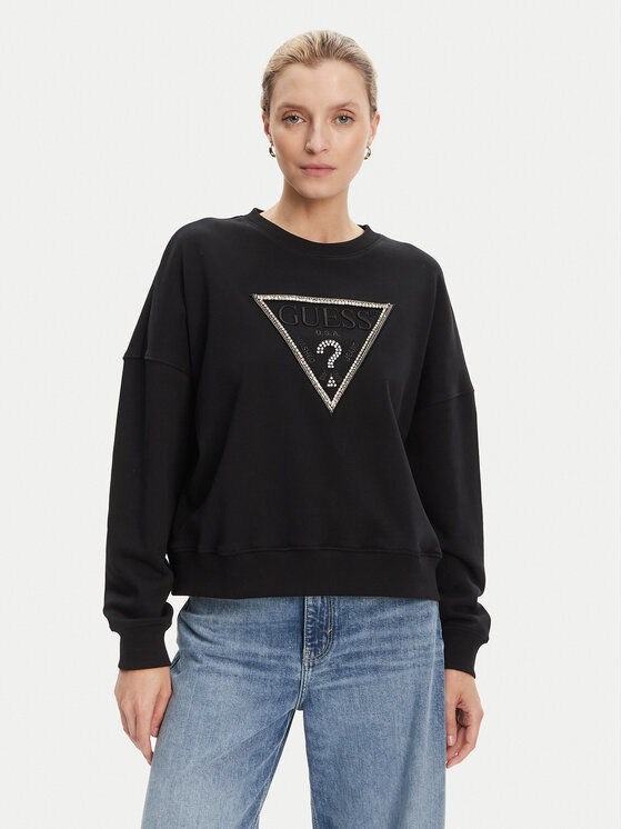 Guess Guess Mikina W5YQ04 KC8I0 Černá Regular Fit