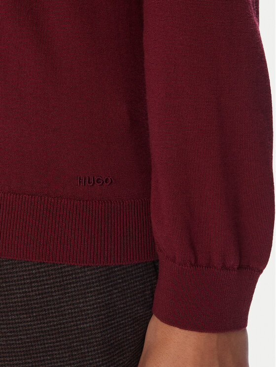 HUGO HUGO Sveter San Vredo-M 50474172 Bordová Slim Fit