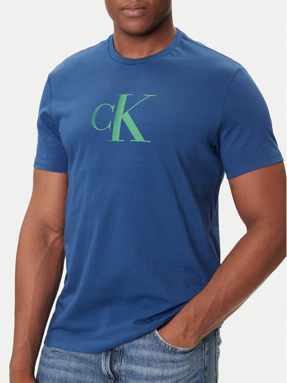 Calvin Klein Jeans Calvin Klein Jeans Tricou Center Monogram LV04RC857G Albastru Regular Fit