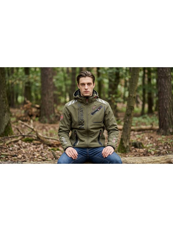Geographical Norway Geographical Norway Kurtka softshell WY1997H/GN-Kaki / Black Zielony Regular Fit