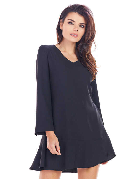 Awama Awama Každodenné šaty A344 Čierna Basic Fit