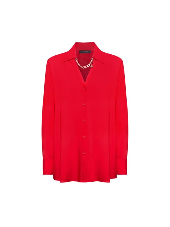 Elena Mirò Elena Mirò Camicia 5167P000239N016 Rosso Regular Fit