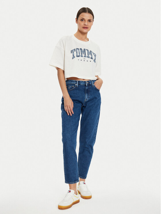 Tommy Jeans Tommy Jeans Tricou DW0DW18420 Écru Oversize