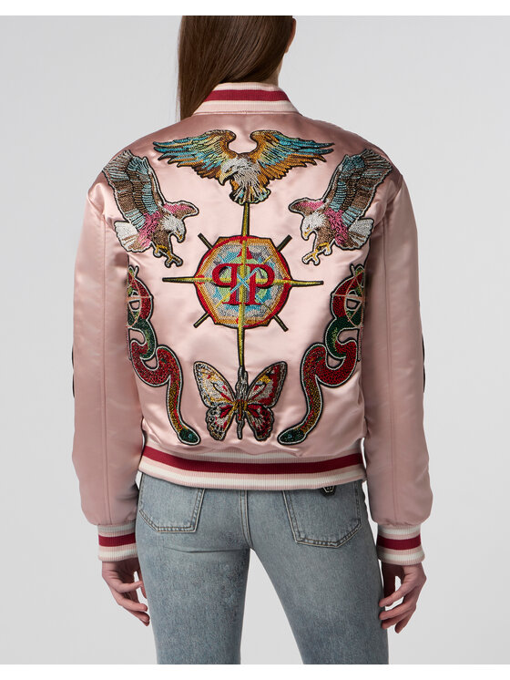 PHILIPP PLEIN PHILIPP PLEIN Kurtka bomber 29006 Różowy Regular Fit