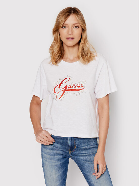 T-shirt W2GI40 KB3P0 Bianco Relaxed Fit