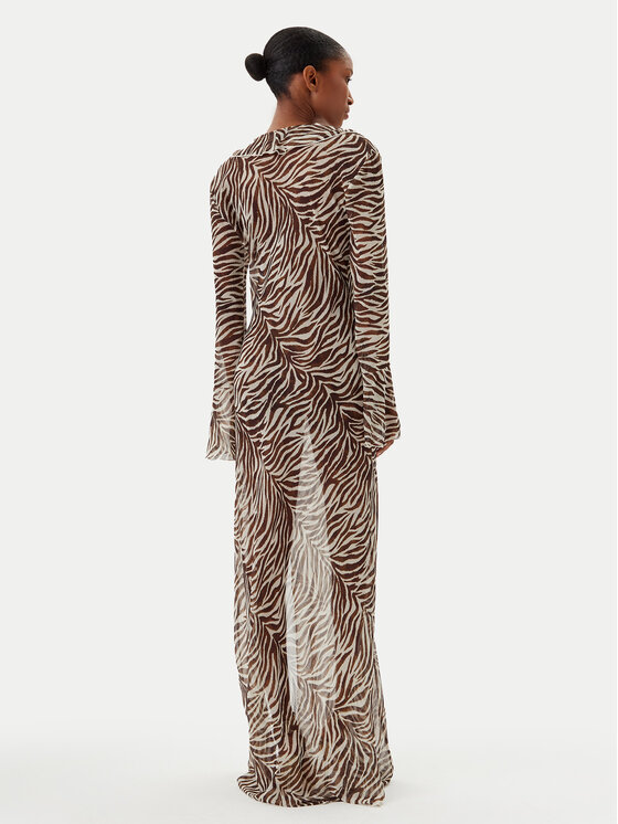 Haveone Haveone Rochie de seară AVS-N043 Maro Slim Fit