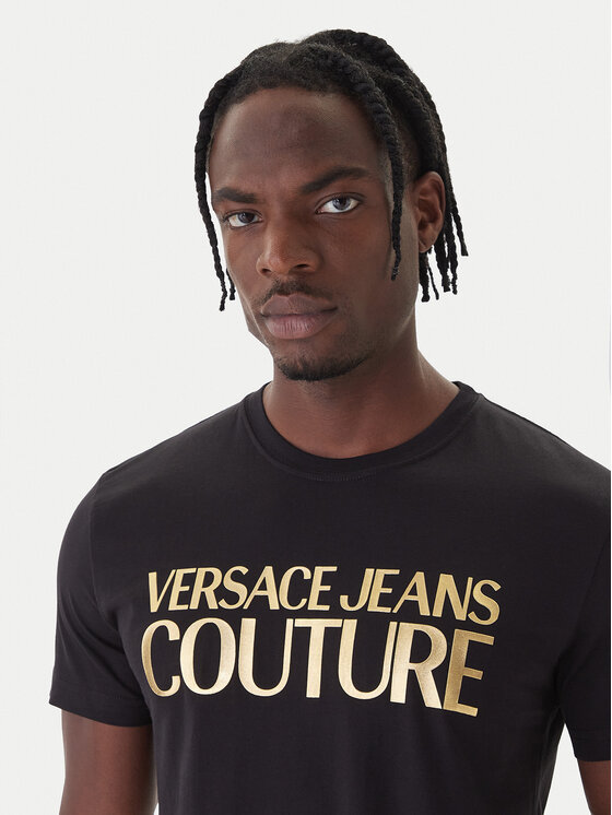 Versace Jeans Couture Versace Jeans Couture Marškinėliai 79GAHT05 CJ00T Juoda Regular Fit