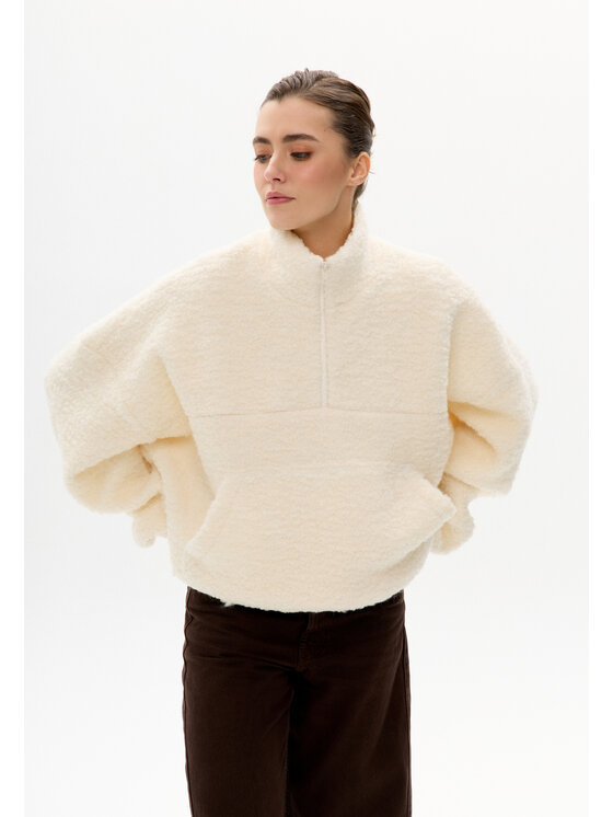 Mirons Mirons Bluza baranek Biały Oversize