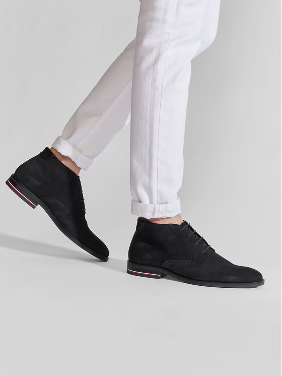 Tommy Hilfiger Tommy Hilfiger Зимни обувки Signature Hilfiger Suede Boot FM0FM04174 Тъмносин