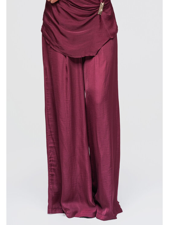 Ombre Ombre Spodnie materiałowe OW-PA-E0012 Fioletowy Relaxed Fit