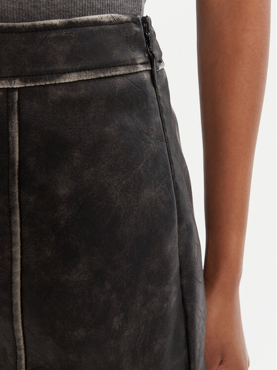 Guess Guess Spódnica z imitacji skóry W5YD46 WHDI0 Szary Regular Fit