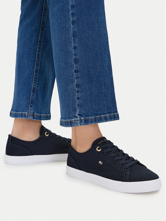 Tommy Hilfiger Tommy Hilfiger Sneakersy Th Foxing Sneaker Canvas FW0FW09170 Granatowy
