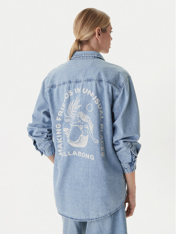 Billabong Billabong cămașă de blugi Down The Coast EBJWT00122 Albastru Oversize