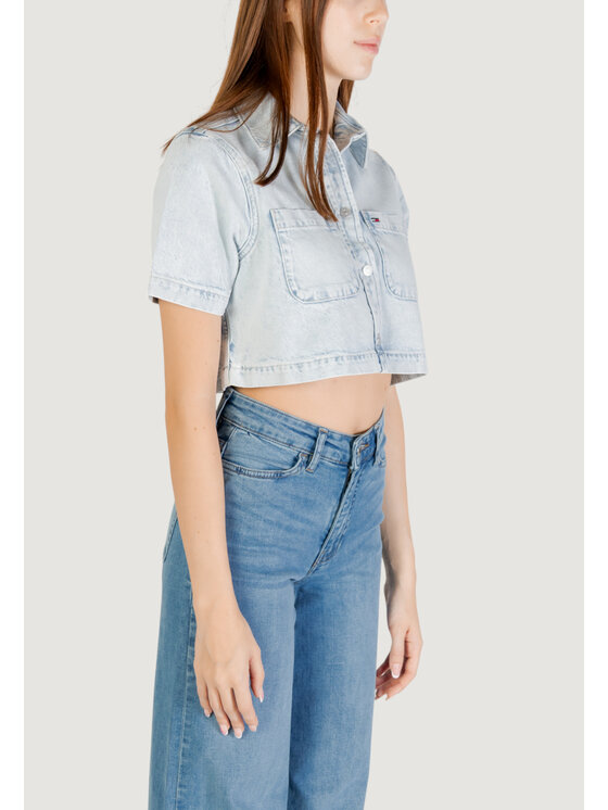 Tommy Jeans Tommy Jeans Πουκάμισο CROPPED SS SHIRT CI6 Μπλε Cropp Fit