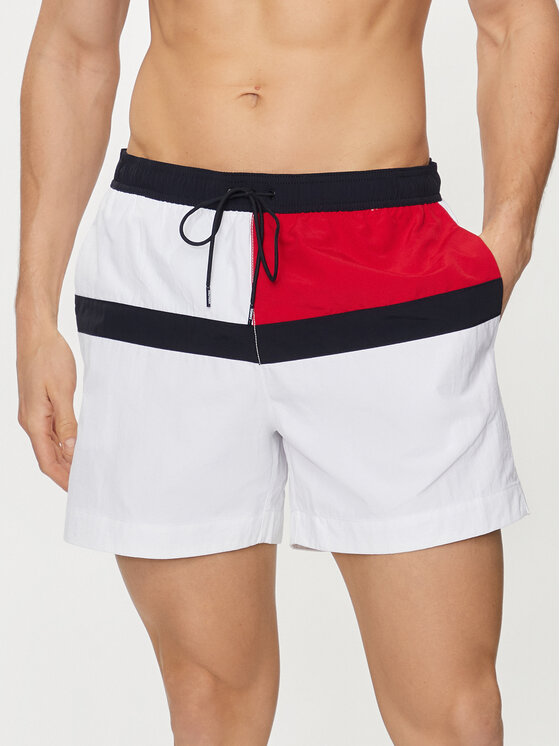Tommy Hilfiger Pantaloncini da bagno UM0UM03259 Bianco Regular Fit ...