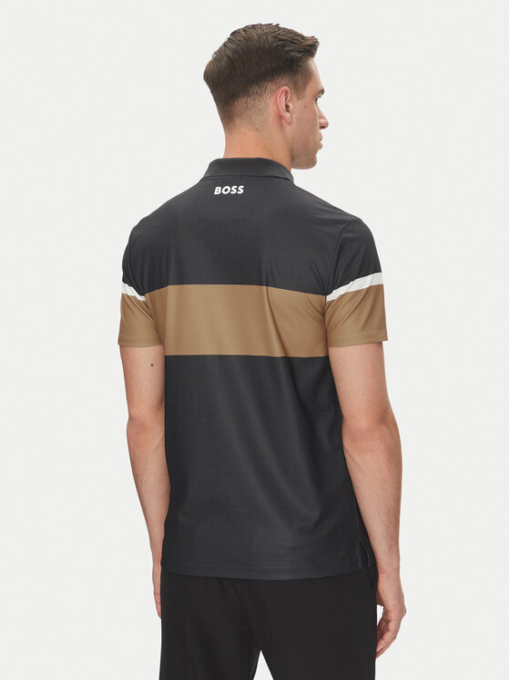 BOSS BOSS Тениска с яка и копчета Paddy The Open 25 50548813 Черен Regular Fit