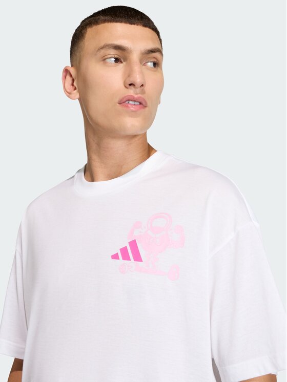 adidas adidas Koszulka techniczna 158938 Biały Oversize