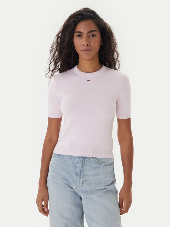 Tommy Jeans Sveter Essential DW0DW19336 Ružová Regular Fit