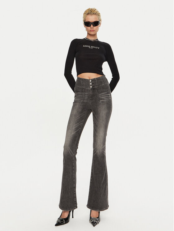 Miss Sixty Miss Sixty Sweater 6L4RJ4340000 Fekete Slim Fit