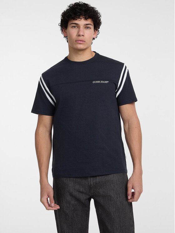 Guess Jeans Guess Jeans T-Shirt 174373 Modrá Classic Fit