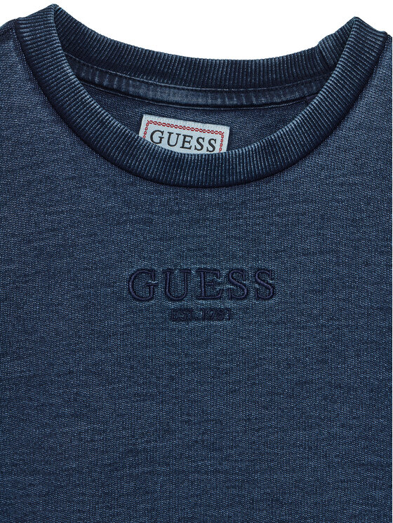 Guess Guess Džemperis ar kapuci L5YQ06 KCYC0 Tumši zils Relaxed Fit