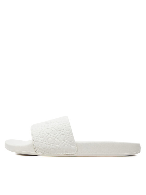 Calvin Klein Calvin Klein Şlapi Slide Saff Mono HW0HW02106 Alb