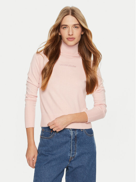 Guess Jeans Guess Jeans Rollkragenpullover W4BR15 Z3HO2 Rosa Regular Fit