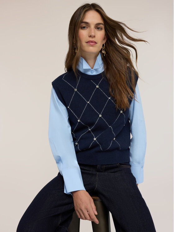 Motivi Motivi Maglione M692W004422N034 Blu Boxy Fit