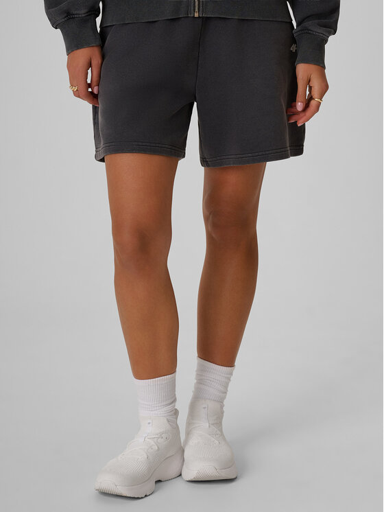 4F 4F Szorty materiałowe FOB SUMMER Czarny Regular Fit