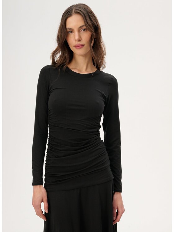 LEBRAND LEBRAND Sukienka dzianinowa Antonina Czarny Regular Fit