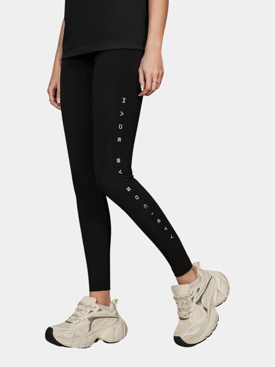 MADE BY SOCIETY MADE BY SOCIETY Ścierka Pantaloni leggings - P26801 Czarny Basic Fit