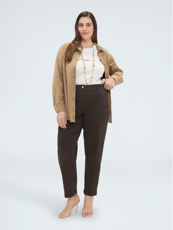 Fiorella Rubino Fiorella Rubino Spodnie materiałowe P706T005159N022 Brązowy Regular Fit