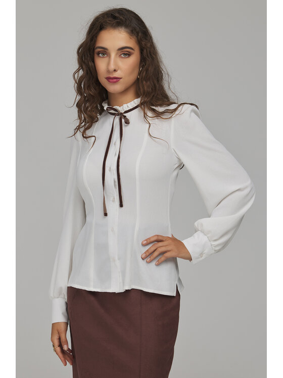 NIFE NIFE Košile K100 Krémová Fitted Fit