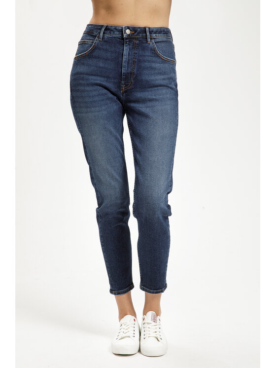 Cross Jeans Cross Jeans Jeansy N 432-078 Niebieski Mom Fit