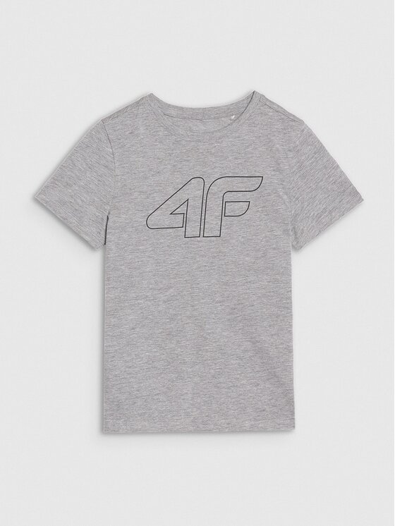 4F 4F T-Shirt 4FJWSS25TTSHM2179-27M Szary Regular Fit