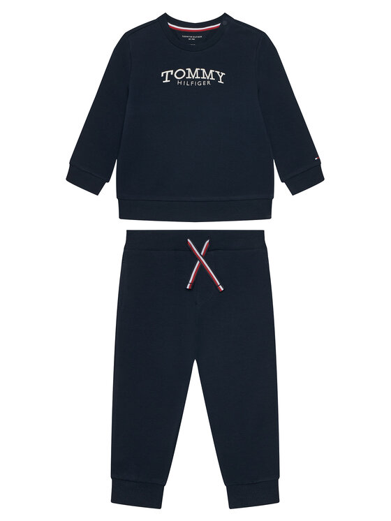 Tommy Hilfiger Tommy Hilfiger Tepláková súprava Monotype KN0KN02162 Modrá Wide Leg