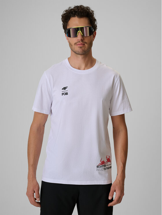 4F 4F T-Shirt FOB SUMMER Biały Regular Fit