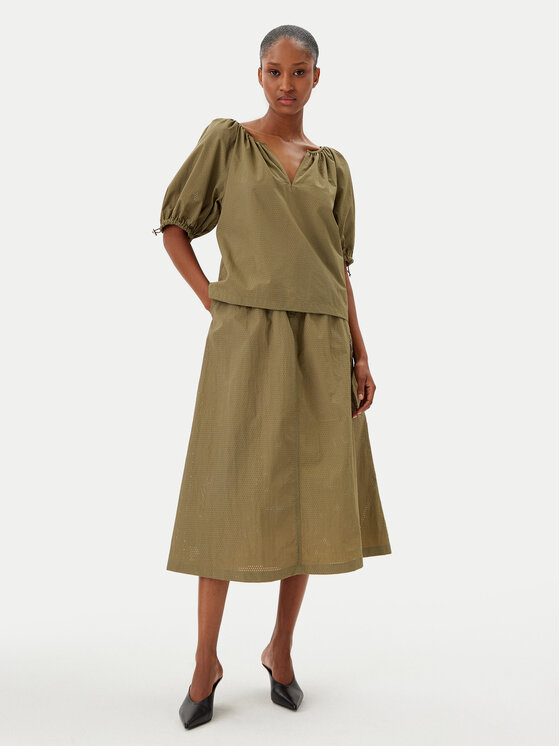 DKNY DKNY Trapezförmiger Rock P5BNSAFC Grün Regular Fit