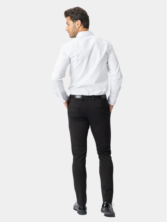 TeeShoppen TeeShoppen Spodnie garniturowe 'Perform Collection' Czarny Slim Fit