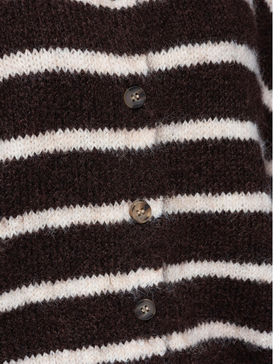 Ombre Ombre Kardigan OW-SW-E0029 Brązowy ciemny Relaxed Fit